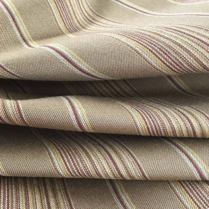 2.875 Yard Piece of Golden Brown Fabric Twill Maroon Pinstripe Clothing, Drapery Fabric By The Yard