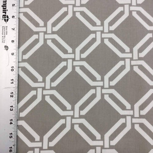 2 Yard Piece of Geometric Lattice in Taupe Upholstery / Drapery Fabric | Braemore | 54 W | BTY