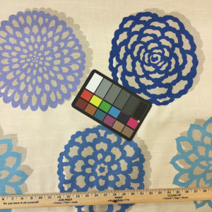 3 Yard Piece of Large Scale Blue Floral | Periwinkle, Teal, Sea-foam |Home Accent Fabrics | A Ronnie Gold Design | 54" Wide | Home decor Fabric| Lightweight |