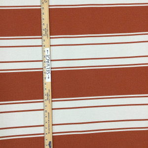 1 Yard Piece of Rust and White Striped Vintage Sunbrella | Awning Weight | 46Inch Fabric