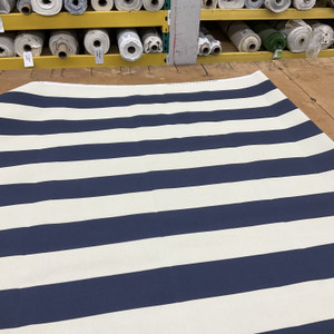 3.5 Yard Piece of Premier Prints Indoor/Outdoor Vertical Stripe Deep Blue | Medium Weight Outdoor Fabric | Home Decor Fabric | 54" Wide