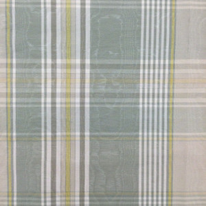 3.125 Yard Piece of Plaid with Moire in Green / Beige / Gold | Upholstery / Drapery Fabric | 54" Wide | By the Yard