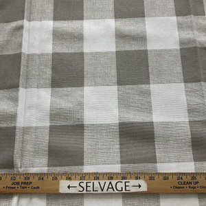 3.25 Yard Piece of Premier Prints Anderson Check Ecru | Medium Weight Duck Fabric | Home Decor Fabric | 54" Wide
