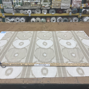 Chenille Ikat in Beige / Taupe | Large scale | 54" Wide | By the Yard