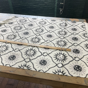 Elana Gabrielle Sol Embroidery Duck Coal Ebony | Heavyweight Duck Fabric | Home Decor Fabric | 54" Wide