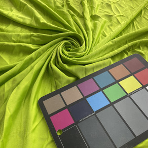 Lime Green Shiny Micro Rib Knit Fabric | One Way Stretch |  Apparel and Clothing | Lining | 58/60" Wide | Sold By the Yard