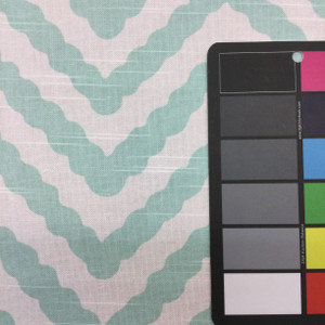 3.625 Yard Piece of Wavy Chevron in Aqua Blue and White | Home Decor Fabric | 54" Wide | By the Yard