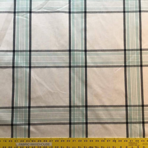 4 Yard Piece of Windowpane Plaid in Blue and White Upholstery / Drapery Fabric | 54 Wide | BTY
