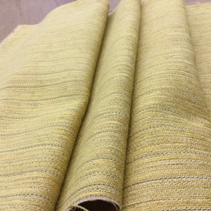 2 Yard Piece of Stillwater in color Bamboo | Golden Yellow Subtle Stripes | Upholstery / Drapery Fabric  | 54" Wide | By the Yard | Durable
