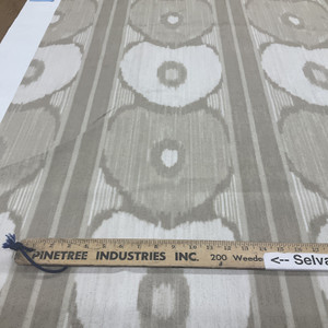 1 Yard Piece of Chenille Ikat in Beige / Taupe | Large scale | 54" Wide | By the Yard