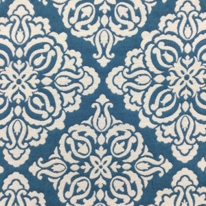 2.75 Yard Piece of Diamond Damask in Teal and Off White | Home Decor / Upholstery | 54% Cotton / 46% Polyester | 54" W | By the Yard | Regal Fabrics "Creed in Teal"