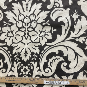 Nature's Flower in Brown | Home Decor Fabric | Large Scale Damask Brown / Off White | Braemore | Medium Weight | 54" Wide | By the Yard