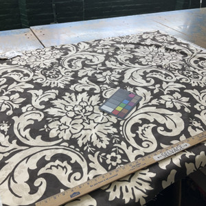 Nature's Flower in Brown | Home Decor Fabric | Large Scale Damask Brown / Off White | Braemore | Medium Weight | 54" Wide | By the Yard