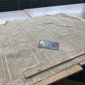 Avron in Flax | Home Decor Fabric | Tribal Design in Beige | Ellen Degeneres | Medium Weight | 54" Wide | By the Yard