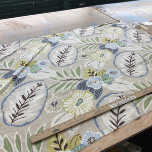 Tracey in Beachcomber  | Home Decor Fabric | Blue Green Floral | Drapery | Richloom Platinum Collection | 54" Wide | By The Yard