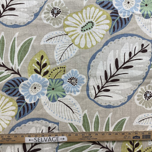 Tracey in Beachcomber  | Home Decor Fabric | Blue Green Floral | Drapery | Richloom Platinum Collection | 54" Wide | By The Yard