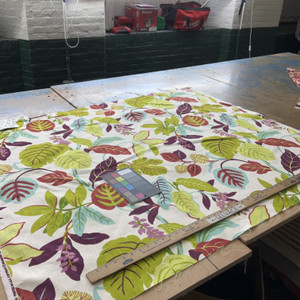 Rossano in Petal | Home Decor Fabric | Leaves in Green / Plum / Red | Braemore | Medium Weight | 54" Wide | By the Yard