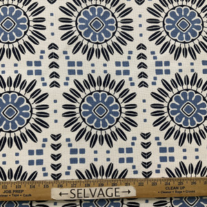 Campania in Navy | Home Decor Fabric | Blue Navy White | Geometric | Drapery | Braemore Textiles by Serena and Lily | 54" Wide | By The Yard