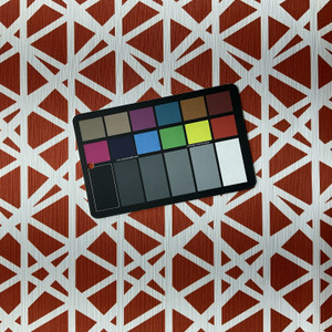 Can Danger Zone in Persimmon | Home Decor Fabric | Geometric Orange / White | PK Contract | Fire Retardant | 54" Wide | By The Yard