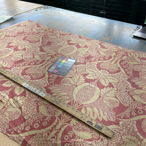 Artifact in Antique Red | Home Decor Fabric | Red Tan Floral | Drapery | P/Kaufmann | 54" Wide | By The Yard