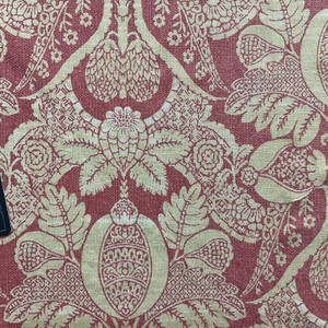 Artifact in Antique Red | Home Decor Fabric | Red Tan Floral | Drapery | P/Kaufmann | 54" Wide | By The Yard