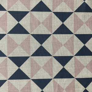 Quartic in Petal | Home Decor Fabric | Geometric Blue Blush Pink | PK Contract | Medium Weight | 54" Wide | By The Yard