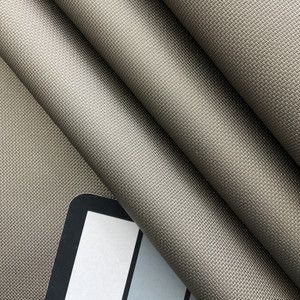 Eon in Anew Burnished Silver | Faux Leather Upholstery Fabric | Plain Weave Texture | Felt-Backed Vinyl | Heavy Weight / Durable | 54" Wide | By the Yard