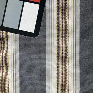 Samurai in Black Jack | Drapery Fabric | Stripes in Grey / Brown / Beige | Lightweight | 54" Wide | By the Yard