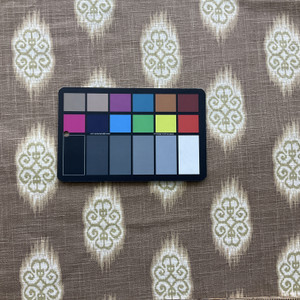 Brown Green Ikat | Home Decor Fabric | Drapery | Microfibers | 54" Wide | By The Yard