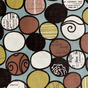 Contemporary Circles with Raised Velvet | Green / Blue / Brown | Home Decor Fabric | Medium Weight | 54" Wide | By The Yard