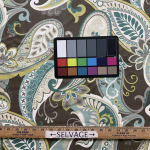 Whimsy in Stratosphere | Home Decor Fabric | Teal Lime Paisley | Covington Fabrics | 54" Wide | By The Yard