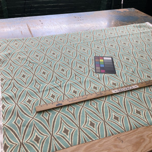 SNS Centro in Mist | Outdoor Fabric | Blue Diamond | Sun n Shade | Waverly | 54" Wide | By The Yard