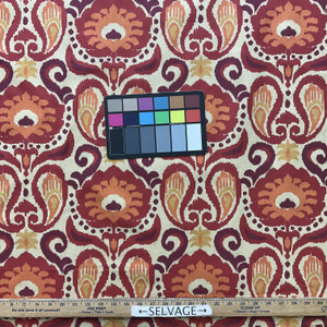 Grand Ikat in Orange | Home Decor Fabric | Red / Orange / Plum | Golding Fabrics | Medium Weight | 54" Wide | By the Yard