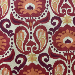 Grand Ikat in Orange | Home Decor Fabric | Red / Orange / Plum | Golding Fabrics | Medium Weight | 54" Wide | By the Yard