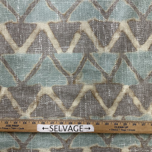 Farahan Geo in Mineral | Home Decor Fabric | Geometric Mint Green / Brown | PKL Studio | Medium Weight | 54" Wide | By the Yard