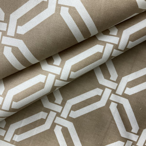 Via in Saffron | Home Decor Fabric | Hexagon Lattice in Brown / Off White | Braemore | Medium Weight | 54" Wide | By the Yard