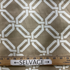 Via in Saffron | Home Decor Fabric | Hexagon Lattice in Brown / Off White | Braemore | Medium Weight | 54" Wide | By the Yard