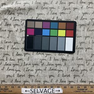 I Love You in Natural | Home Decor Fabric | Script in Beige / Grey | Kaufmann | Medium Weight | 54" Wide | By the Yard