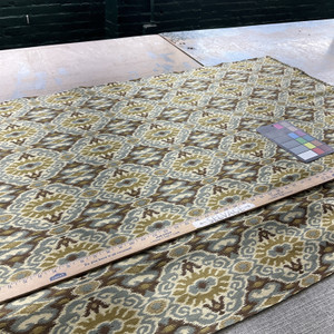 Francetta in Mud | Upholstery Fabric | Blue Brown Ikat Jacquard | Heavy Weight | 54" Wide | By The Yard