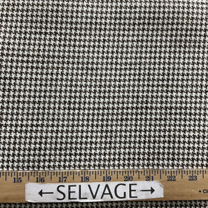 Finley in Pecan | Upholstery Fabric | Brown White Micro Houndstooth | Medium Weight | Woven | 54" Wide | By The Yard