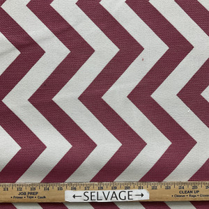 Vibes in Blossom | Upholstery Fabric | Chevron in Dark Pink / Off White | Heavyweight | Durable | 54" Wide | By the Yard
