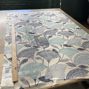 Cantata in Indigo | Home Decor Fabric | Blue / Natural Large Scale Floral | 54" Wide | By the Yard