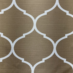 Lattice in Cappuchino | Home Decor Fabric | Brown / White | Quatrefoil | Drapery | 54" Wide | By The Yard