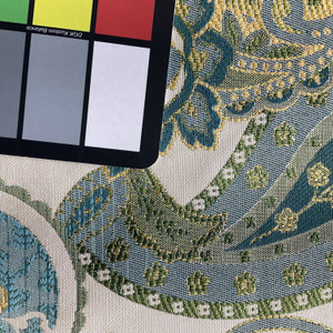 Paisley in Green / Blue / Yellow | Upholstery Fabric | Jacquard | Medium weight | 54" Wide | By the Yard