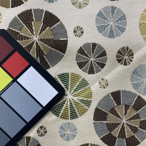 Circleshade in Breeze | Upholstery Fabric | Blue Green Brown Geometric Jacquard | Meduim Weight | 54" Wide | By The Yard