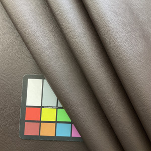 Amani in Godiva Dk Brown | Faux Leather Upholstery Fabric | Light Pebbled Grain | Vinyl | Heavy Weight / Durable | 54" Wide | By the Yard