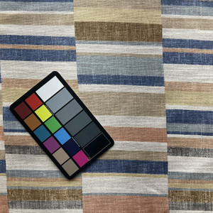 Parellels in Mineral | Home Decor Fabric | Blue Brown Geometric | PKL Studio | 54" Wide | By The Yard