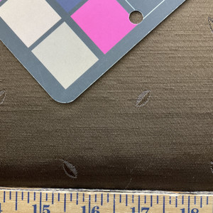 Leaf in Brown | Drapery Fabric | Tiny Leaves in Solid Dark Brown | Lightweight | 54" Wide | By the Yard