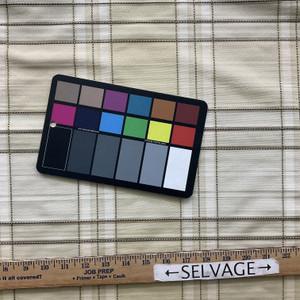 Plaid in Butterscotch | Lightweight Drapery Fabric | Light Tan / Off White / Black | 54" Wide | By the Yard