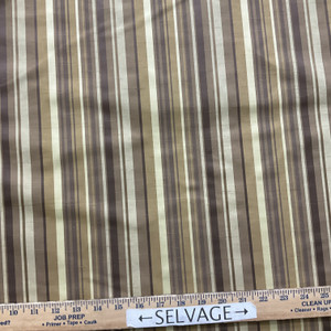 Stripe in Mocha Latte | Drapery / Light Upholstery Fabric | Stripes in Brown / Tan | Medium Weight | 54" Wide | By the Yard